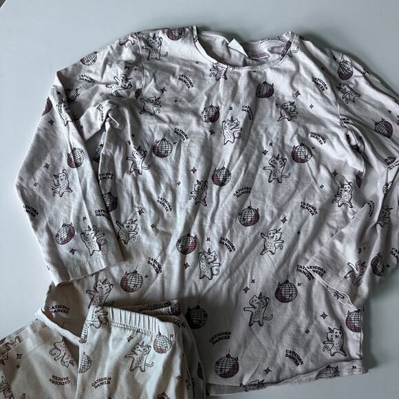 Zara Disco Cat Pajamas - Pink - Size 8/9 Years - Two Piece - Picture 2 of 4
